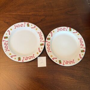 Set of 2 Vintage TAG 1998 Holiday Noel Salad / Dessert Plates; 7.75” Diameter #2